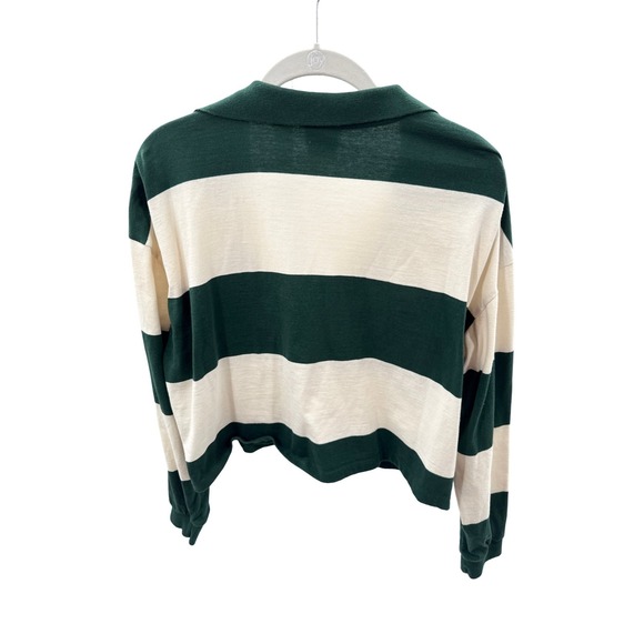 Disney Bambi Cropped Rugby Shirt Green Stripe Polo XL - Picture 6 of 7